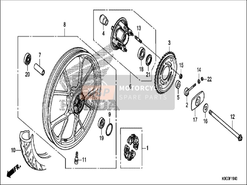 91053K03H02, Bearing, Radial Ball (6301U L) (Fag), Honda, 3